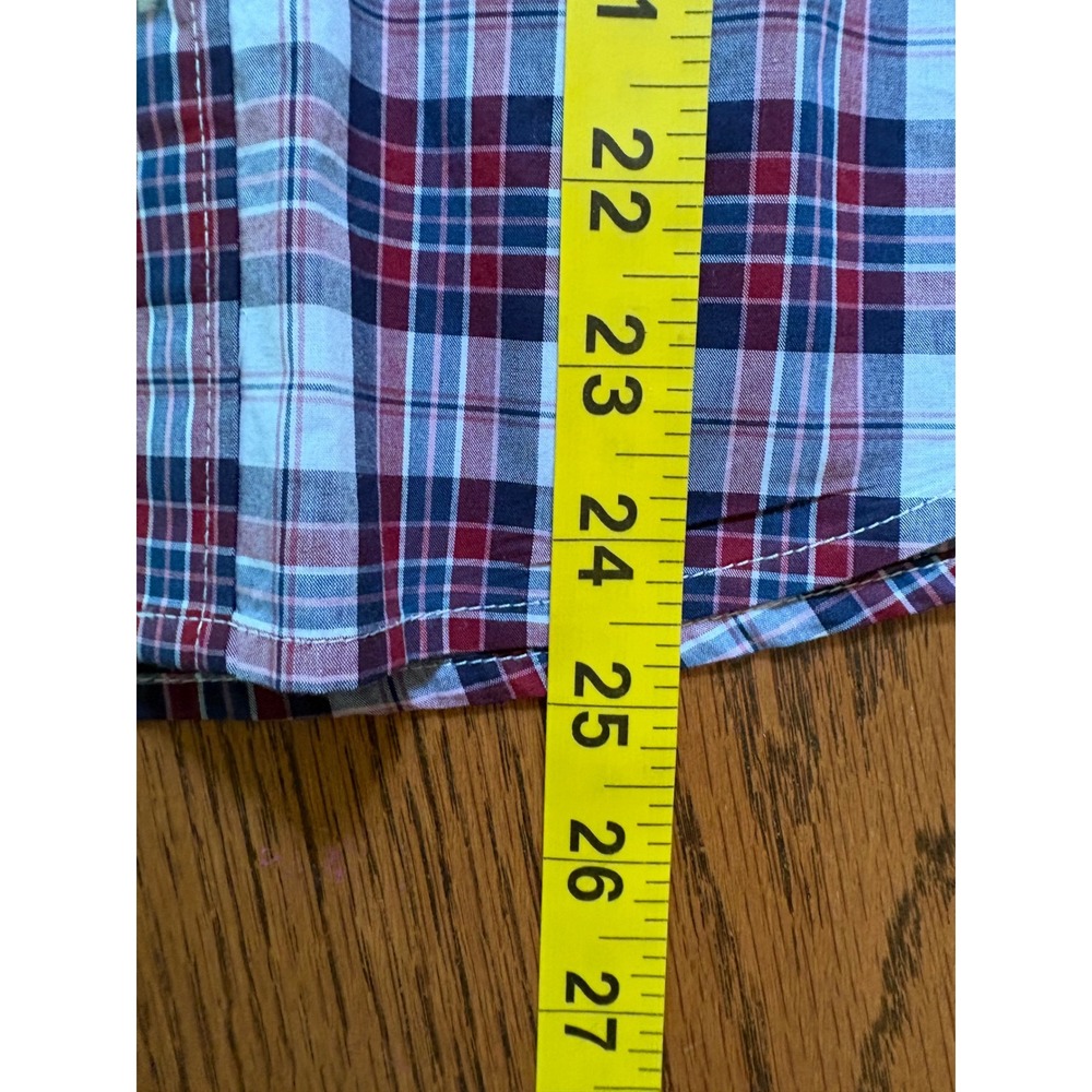 Janie and Jack Boys Red Navy Blue Plaid Button Down Shirt Size 12 NWT - Picture 2 of 8